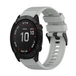 Per Garmin Fenix ​​6X Sapphire 26mm Cinturino in silicone con struttura orizzontale con strumento di rimozione (grigio)