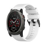 Per Garmin Fenix ​​5X Sapphire 26mm Cinturino in silicone con struttura orizzontale con strumento di rimozione (bianco)