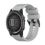 Per Garmin Fenix 3 Sapphire 26mm Cinturino in silicone con struttura orizzontale con strumento di rimozione (grigio)