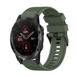 Cinturino in silicone per Garmin Fenix 5 Plus 22 mm con struttura orizzontale con strumento di rimozione (verde militare)