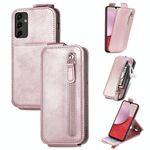 Per Samsung Galaxy A14 5G Portafoglio con cerniera verticale Custodia in pelle per telefono (oro rosa)