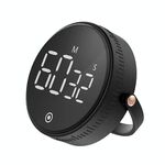 Timer da cucina elettronico rotante a LED grande schermo F1 (nero)