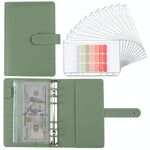 Quaderno A6 Macaron PU Manuale per budget in contanti a fogli mobili (verde)