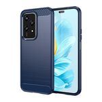 Custodia per telefono TPU in fibra di carbonio con texture spazzolata per Honor 200 Lite 5G (blu)