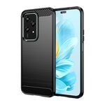 Custodia per telefono TPU in fibra di carbonio con texture spazzolata per Honor 200 Lite 5G (nera)