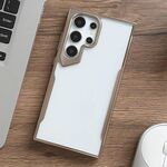 Per Samsung Galaxy S22 Ultra 5G Custodia per PC ibrida con telaio in TPU galvanico (Oro)
