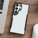 Per Samsung Galaxy S22 Ultra 5G Custodia per telefono ibrida con telaio in TPU galvanico per PC (nero)