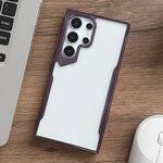 Per Samsung Galaxy S22 Ultra 5G Custodia per telefono ibrida per PC con telaio in TPU galvanico (viola)