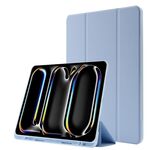 Custodia per tablet ripiegabile in pelle Skin Feel per iPad Pro 13 2024 con slot per penna (azzurro)