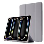 Custodia per tablet ripiegabile in pelle Skin Feel per iPad Pro 13 2024 con slot per penna (grigio)