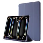 Custodia per tablet ripiegabile in pelle Skin Feel per iPad Pro 13 2024 con slot per penna (lavanda)