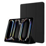 Custodia per tablet ripiegabile in pelle Skin Feel per iPad Pro 13 2024 con slot per penna (nero)