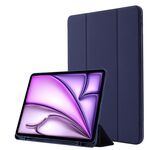 Custodia per tablet ripiegabile in pelle Skin Feel per iPad Air 13 2024 con slot per penna (blu scuro)
