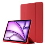 Custodia per tablet ripiegabile in pelle Skin Feel per iPad Air 13 2024 con slot per penna(Rosso)