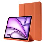 Custodia per tablet ripiegabile in pelle Skin Feel per iPad Air 13 2024 con slot per penna (arancione)
