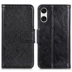 Custodia per telefono in pelle flip con texture Nappa per Sony Xperia 10 VI (nera)