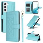 Per Samsung Galaxy S22 5G Custodia a flip in pelle con reticolo di diamanti (verde menta)
