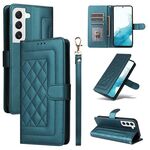 Custodia per cellulare in pelle con reticolo diamantato per Samsung Galaxy S22 5G (verde)