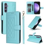 Custodia per cellulare in pelle con reticolo diamantato per Samsung Galaxy S23 FE 5G (verde menta)