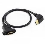 Cavo di prolunga HDTV maschio-femmina con gomito positivo con fori per viti per l'orecchio, lunghezza: 0,5 m