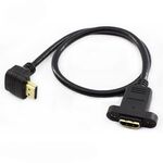 Cavo di prolunga HDTV maschio-femmina a gomito inverso con fori per viti per le orecchie, lunghezza: 0,5 m