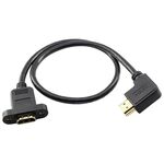 Cavo di prolunga HDTV maschio-femmina gomito sinistro con fori per viti per l'orecchio, lunghezza: 0,5 m