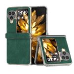 Per OPPO Find N3 Flip Custodia per telefono con bordo trasparente in pelle PU in tre parti (verde)