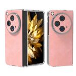 Per OPPO Find N3 Custodia in pelle PU con bordo trasparente (rosa)