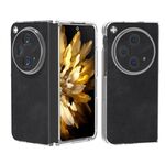 Per OPPO Find N3 Custodia per telefono con bordo trasparente in pelle PU (nera)