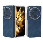 Per OPPO Trova N3 Custodia in pelle PU con bordo trasparente (blu)