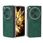 Per OPPO Find N3 Custodia per telefono con bordo trasparente in pelle PU (verde)