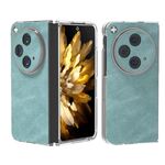 Per OPPO Find N3 Custodia per telefono con bordo trasparente in pelle PU (azzurro)
