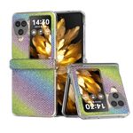 Per OPPO Find N3 Custodia per telefono con cornice trasparente in tre parti Diamond (Arcobaleno)