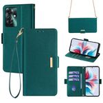 Per OPPO Reno11 F 5G Custodia per telefono in pelle con catena a tracolla (verde)