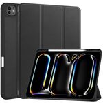 Per iPad Pro 13 2024 Custer TPU Pure Color 3-Fold Holder Custodia tablet in pelle intelligente con portapenne (nero)