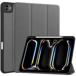 Per iPad Pro 13 2024 Custer TPU Pure Color 3-Fold Holder Custodia tablet in pelle intelligente con portapenne (grigio)