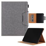 Custodia per tablet Smart in pelle con fibbia in metallo tinta unita per iPad Pro 13 2024 (grigio)