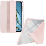 Custodia per tablet in pelle con deformazione acrilica trasparente per Huawei MatePad 10.8 (rosa)