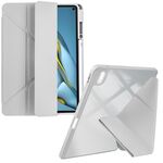 Per Huawei MatePad 10.8 Custodia per tablet in pelle con deformazione acrilica trasparente (grigio)