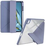 Custodia per tablet in pelle deformazione acrilica trasparente per Huawei MatePad 10.8 (viola lavanda)