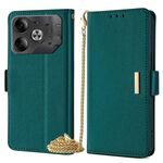 Per Tecno Pova 6 5G Custodia per telefono in pelle con catena a tracolla (verde)