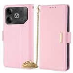 Per Tecno Pova 6 5G Custodia per telefono in pelle con catena a tracolla (rosa)