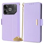 Per Tecno Pova 6 5G Custodia per telefono in pelle con catena a tracolla (viola)