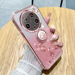 Custodia per telefono all-inclusive con anello floreale immortale con glitter ultra sfumato per Xiaomi 13 (rosa)
