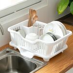 Scaffale per piatti, ripiano per drenaggio del lavello della cucina, piccolo armadio per piatti, colore: bianco extra spesso