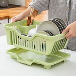 Scaffale per piatti, ripiano per drenaggio del lavello della cucina, piccolo armadio per piatti, colore: verde extra spesso