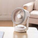Ventilatore da tavolo a testa oscillante automatica con ventola di circolazione dell'aria con luce a LED (bianca)