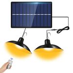 Luci per interni con lampadario a LED solare impermeabile per esterni IP65, specifiche: doppia luce calda con telecomando