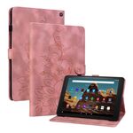 Custodia per tablet in pelle goffrata Lily per Amazon Fire HD10 2023 (rosa)