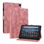 Custodia per tablet in pelle goffrata Giglio per Amazon Fire Max 11 (rosa)